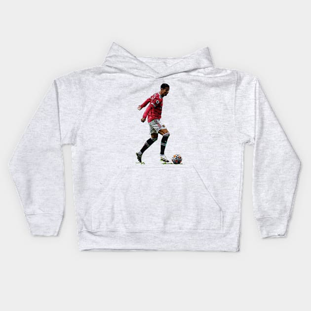 Cristiano Ronaldo Fanart Kids Hoodie by Playful Creatives